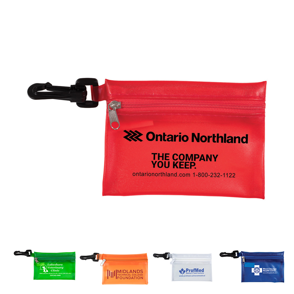 “Bali” Translucent Zipper Storage Pouch Bag with Plastic Hook - Innovation Line Canada